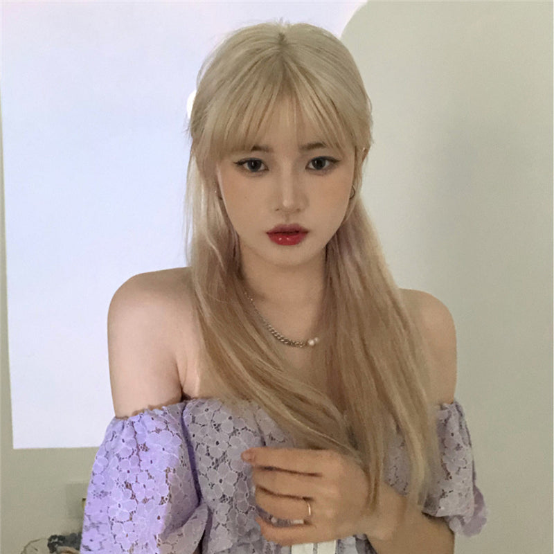 "THIN BANGS GOLDEN LONG STRAIGHT" WIG N032406