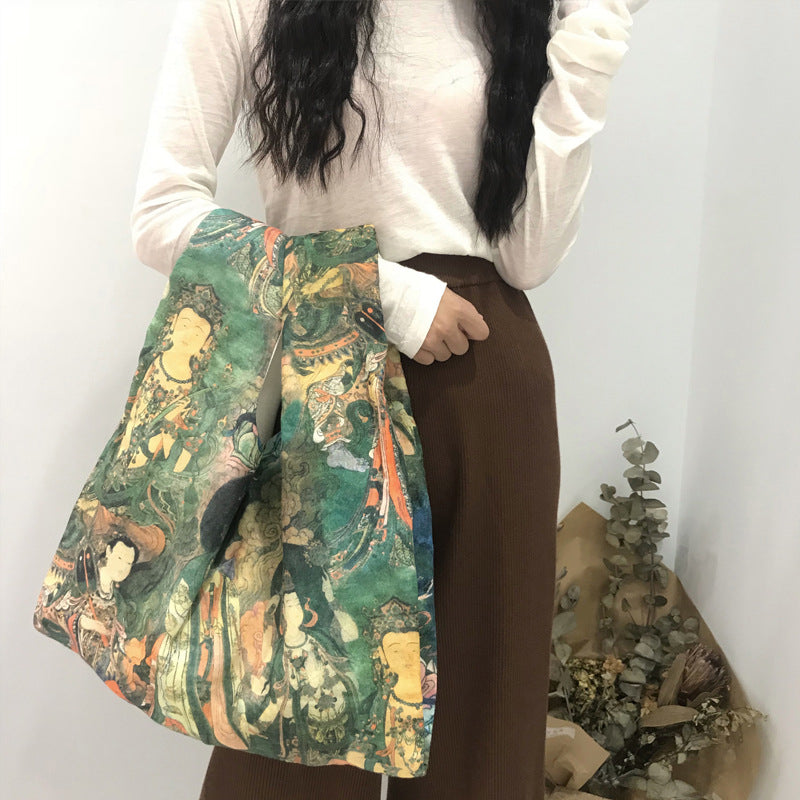 "GREEN BUDDHA PRINT CANVAS" BAG UB2429