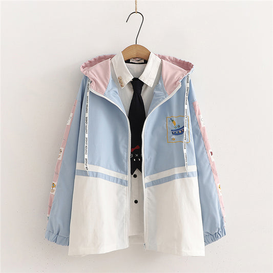 CUTE SAILING EMBROIDERED HOODED JACKET UB2790