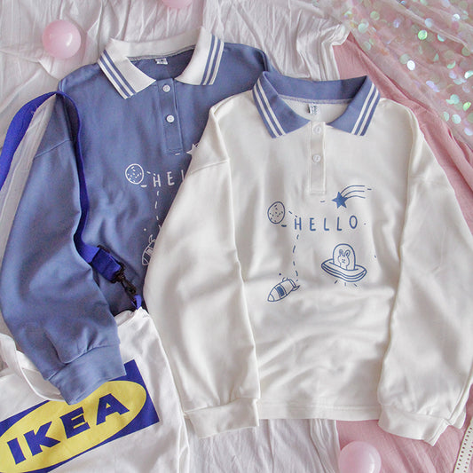 "HELLO PLANET" SWEATSHIRT N111205