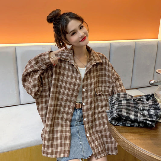 "LOOSE RETRO PLAID" SHIRT N012707