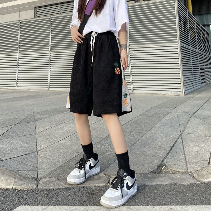 "HARAJUKU PINEAPPLE EMBROIDERED" SHORTS UB2402