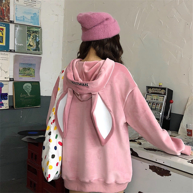 "SOMETIME" BUNNY EARS THICK HOODIE UB2649