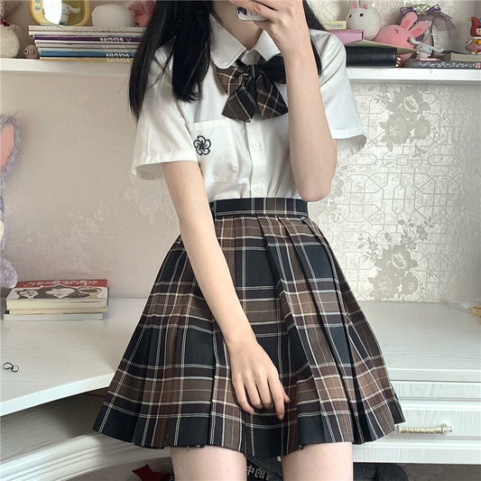 "JK BLACK BROWN CHECK" TIE/SKIRT UB2368