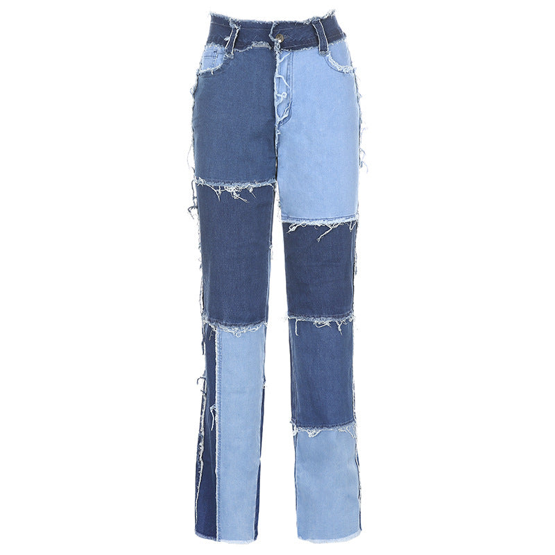 "HIGH RISE COLOR BLOCK" JEANS N083108