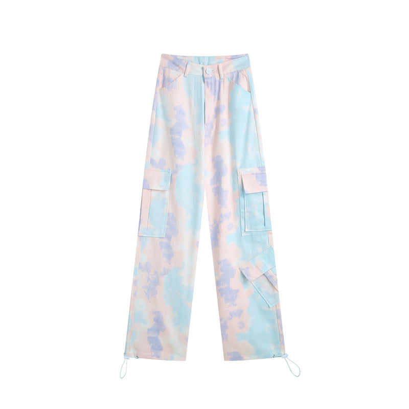 "PINK BLUE PURPLE TIE-DYE" PANTS N050605