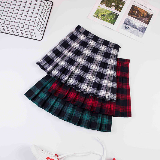 "THREE COLOR PLAID HIGH WAIST" SKIRT N102803