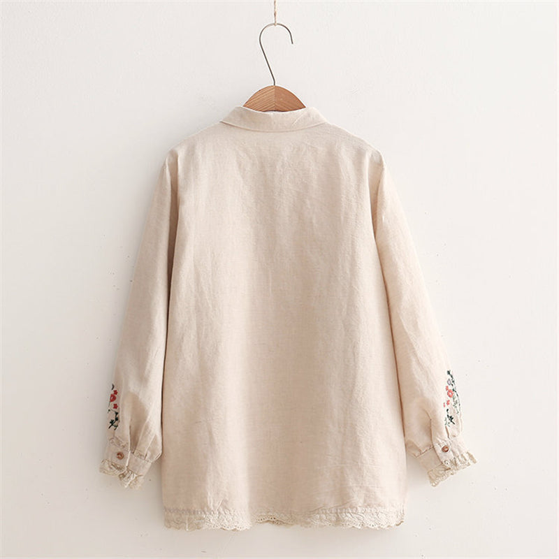 "SIMPLE LACE EMBROIDERED" SHIRT N040705