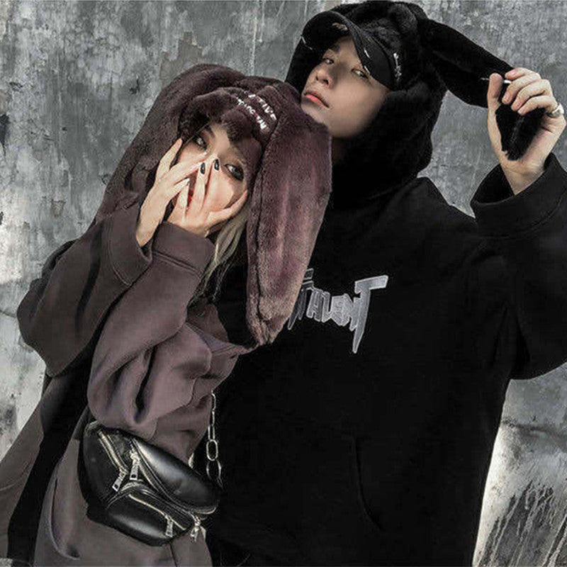 [@grunge_xx] DARK BUNNY EARS HOODIE UB2653