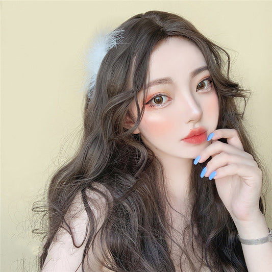 "BROWN WOOL CURLY LONG" WIG N012203