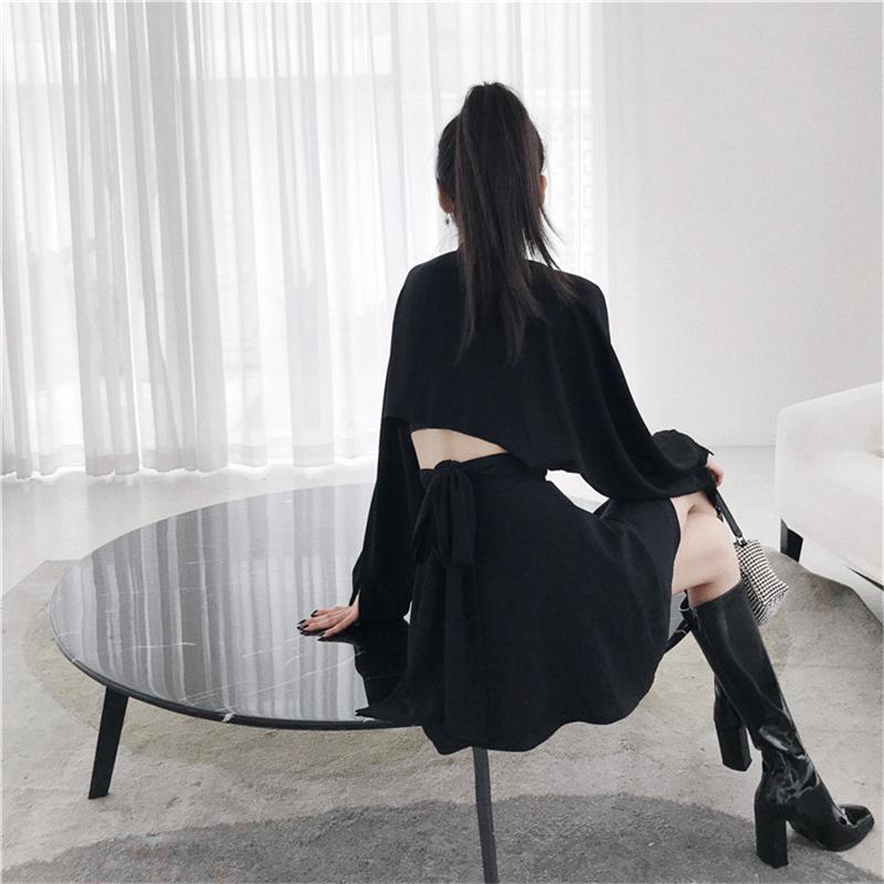 [@_chibikaty] "BLACK TWISTED SHIRT" DRESS N102807