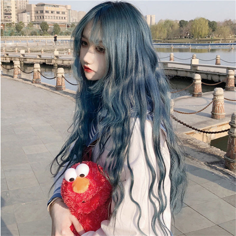 [@sleepinredroses] "LOLITA GRAY BLUE LONG CURLY" WIG N101310
