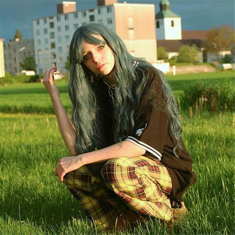 [@sleepinredroses] "LOLITA GRAY BLUE LONG CURLY" WIG N101310