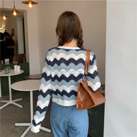 "STRIPED KNITTED" CARDIGAN N091606