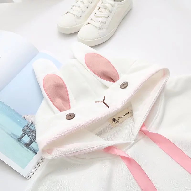 [@suqarbunny] JAPANESE CUTE EMBROIDERY RABBIT HOODIES W010546REVIEW