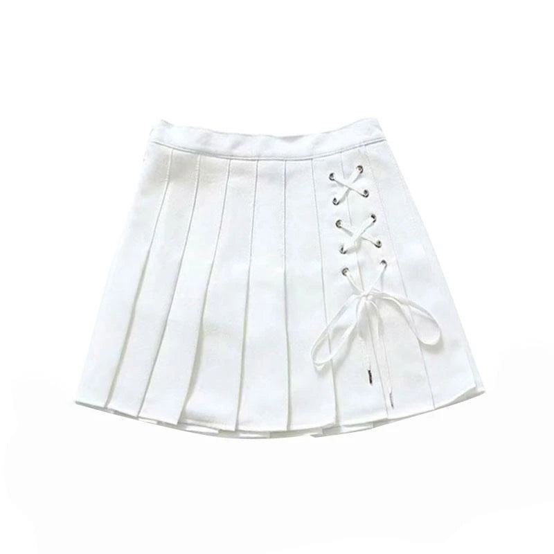 "PURE COLOR TIE PLEATED" SKIRT N102805