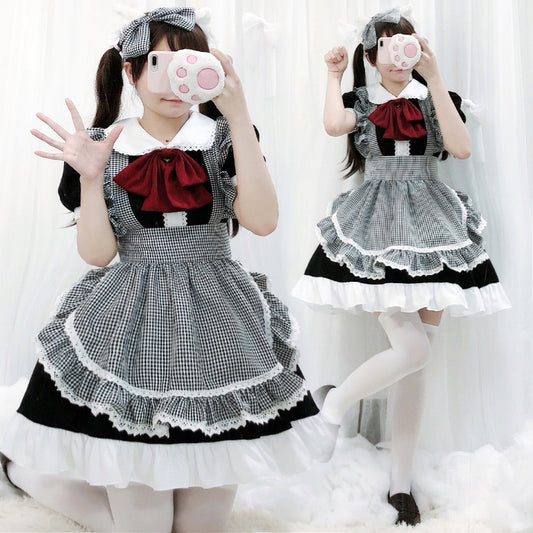"LOLITA CUTE BLACK WHITE CHECKERED MAID" UNIFORM N050803