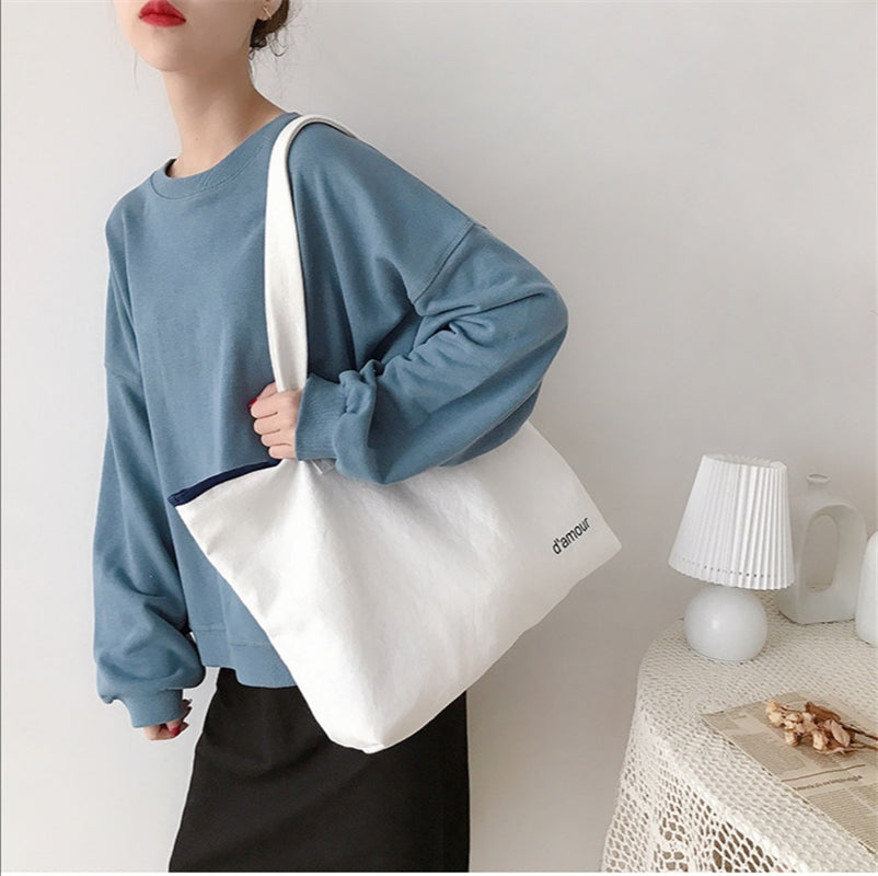 "HARAJUKU BLUE WHITE CANVAS" BAG UB2416