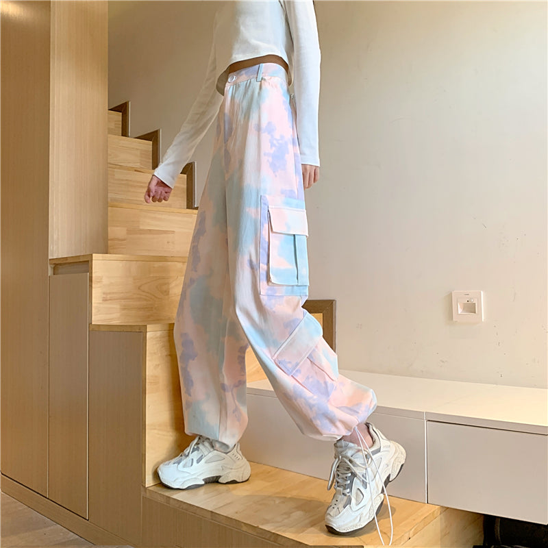 "PINK BLUE PURPLE TIE-DYE" PANTS N050605