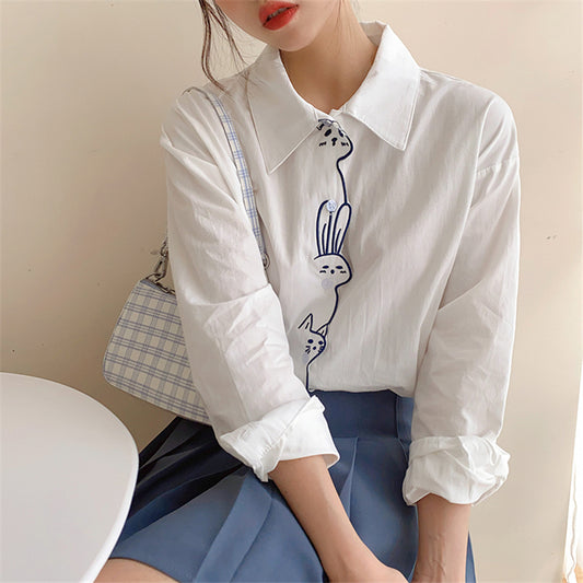 "ROCKET / RABBIT EMBROIDERED" SHIRT N091410