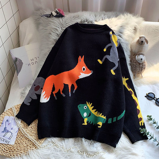 "FOX MONKEY ANIMAL KNIT" SWEATER N123105