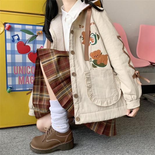 CUTE KOALA EMBROIDERED HOODED JACKET UB2800