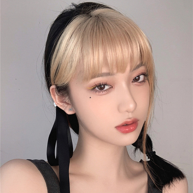 "BANGS DYED GOLDEN BLACK MID-LENGTH STRAIGHT" WIG UB2388