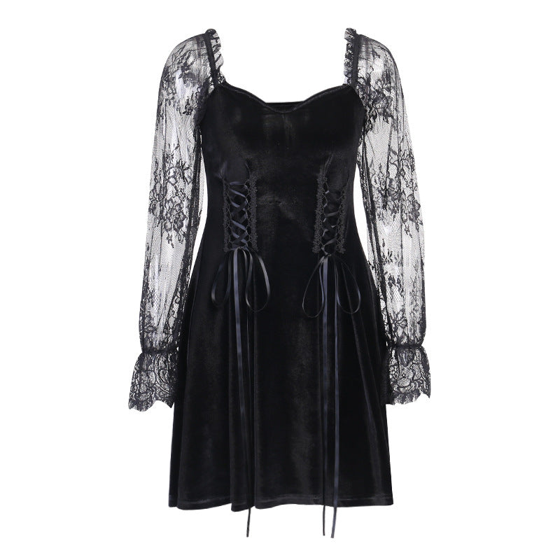 "LOLITA BLACK VELVET LACE" DRESS N042403