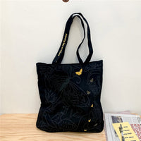 "BLACK BUTTERFLY EMBROIDERED CANVAS" BAG UB2418