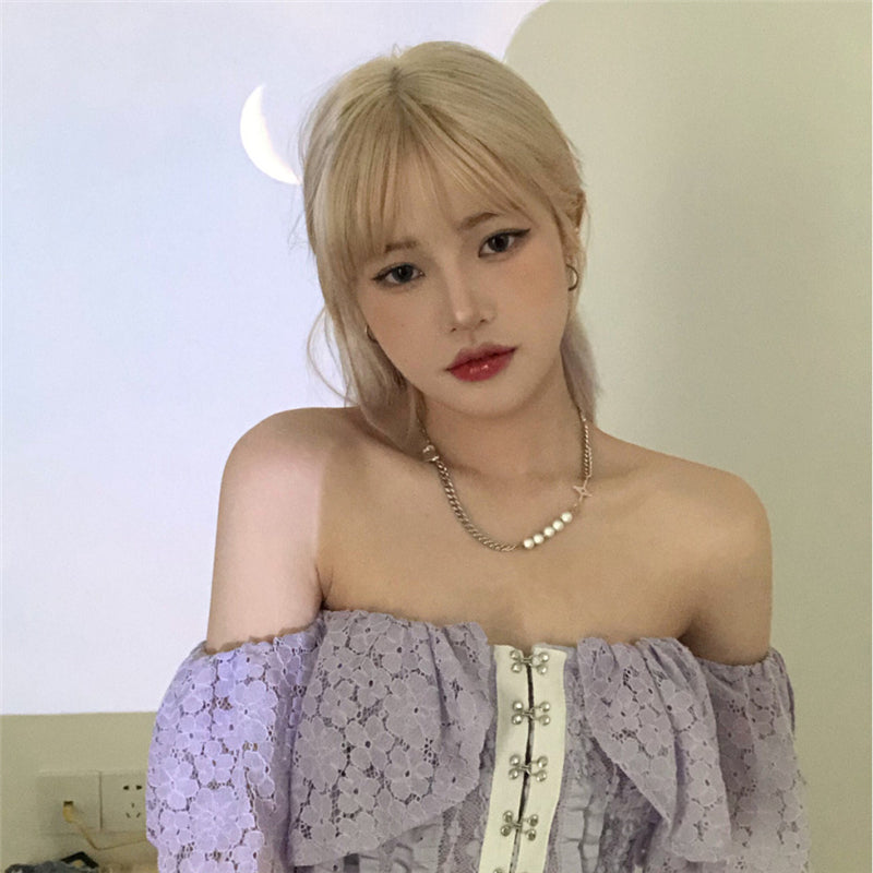 "THIN BANGS GOLDEN LONG STRAIGHT" WIG N032406