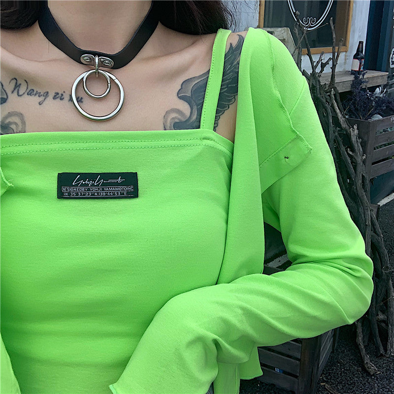 CHIC HARAJUKU TIE-DYE CAMISOLE + CARDIGAN UB2725