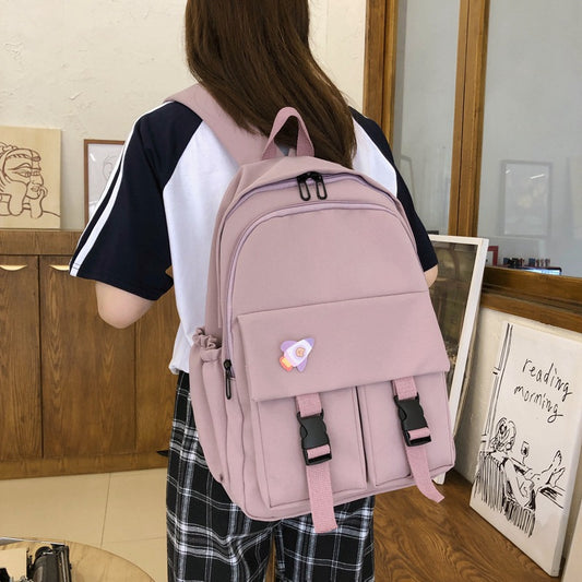 ULZZANG PURE COLOR SIMPLE BACKPACK UB2607