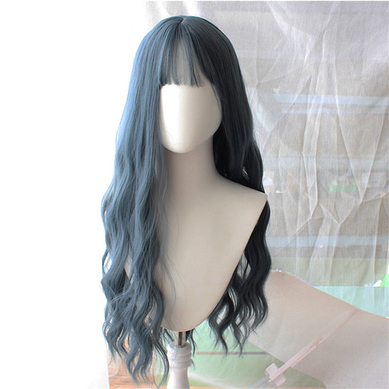 [@sleepinredroses] "LOLITA GRAY BLUE LONG CURLY" WIG N101310