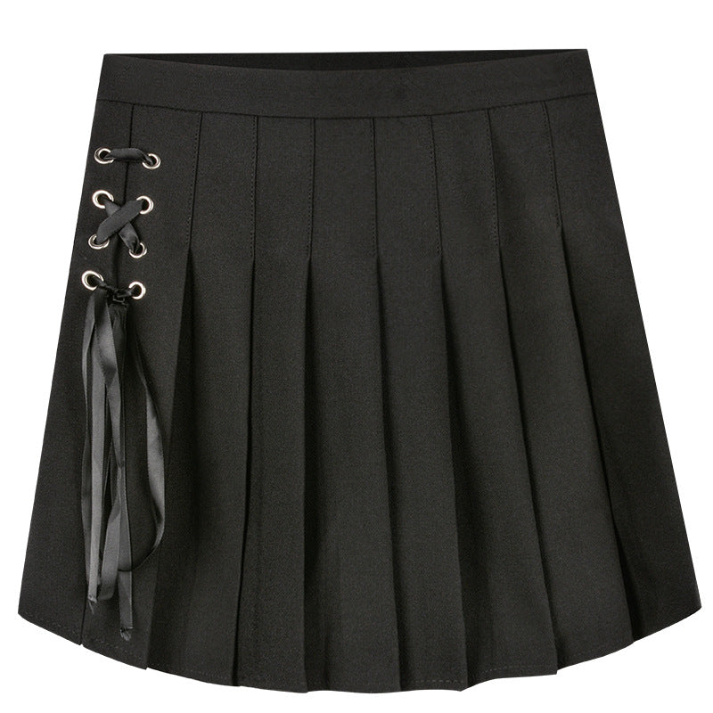 "LACE-UP PLEATED" SKIRT N081107