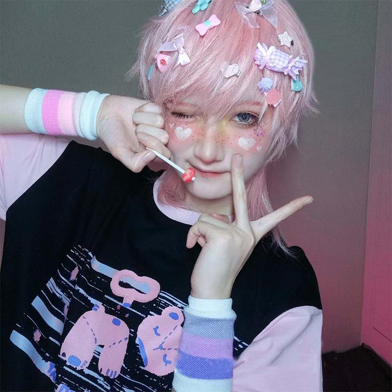 [@louistato ]"LOLITA CUTE PINK SHORT" WIG N022404