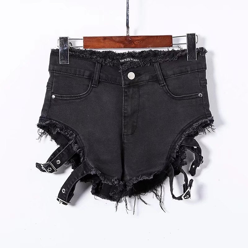 [@kyladrewatla] “HOLLOW RIPPED” JEANS SHORTS W031802REVIEW