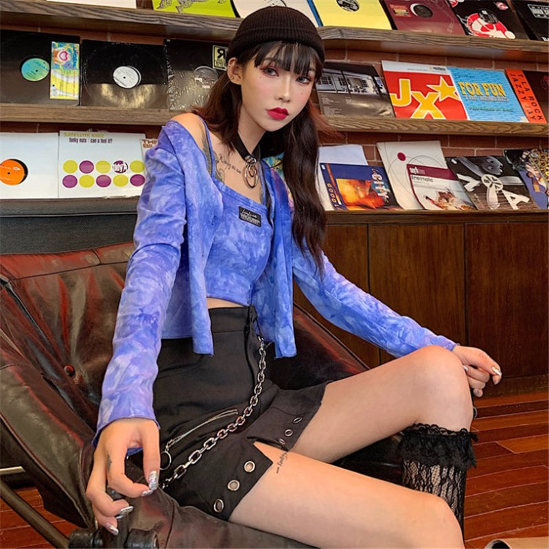 CHIC HARAJUKU TIE-DYE CAMISOLE + CARDIGAN UB2725