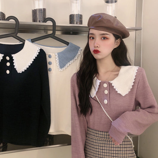 "DOLL COLLAR LONG SLEEVE" SWEATER N101602