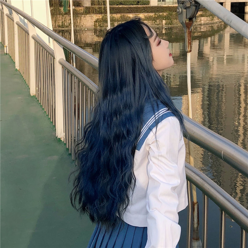 [@sleepinredroses] "LOLITA GRAY BLUE LONG CURLY" WIG N101310
