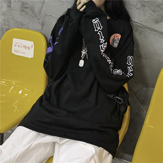 "SLEEVE LETTER PRINT BLACK" SWEATSHIRT N101107