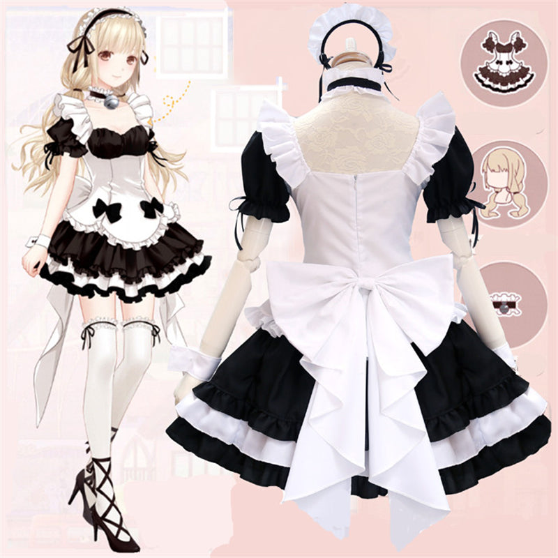 [@cooper_is_dead] "LOLITA BLACK WHITE BOW" MAID OUTFIT N030401