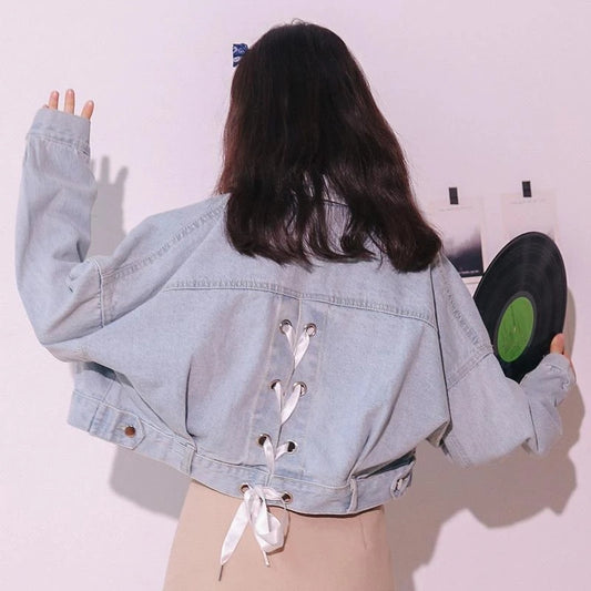 "BACK TIE DENIM" JACKET N082102