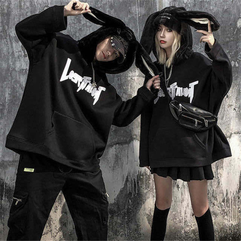 [@grunge_xx] DARK BUNNY EARS HOODIE UB2653