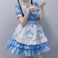 "LOLITA BLUE CUTE LACE BOWKNOT MAID" OUTFIT N050802