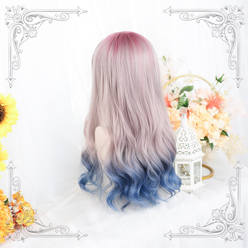 Lolita rose pink purple gradient wig yv30559