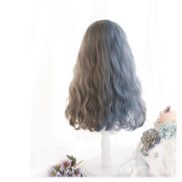"HALF BLUE HALF BROWN LONG CURLY HAIR" WIG H081201