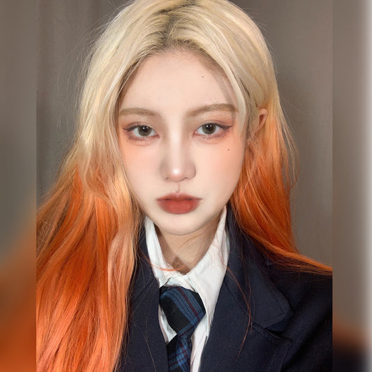 "LINEN GOLDEN GRADUAL ORANGE LONG CURLY" WIG UB2389