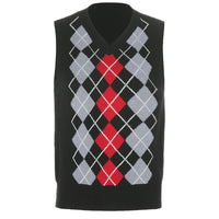 "THREE COLOR MIXED DIAMOND CHECK" SWEATER VEST N103001