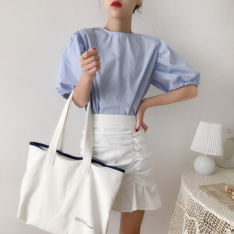 "HARAJUKU BLUE WHITE CANVAS" BAG UB2416