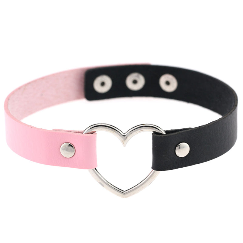 "DOUBLE COLOR STITCHING LOVE" CHOKERS N042401